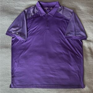 Antigua Men's Striped Purple Polo